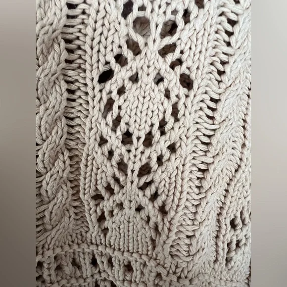 Beautiful Hand Knit Cropped Sweater with Bell Sleeves Boho Gypsy Look Large - Picture 10 of 10